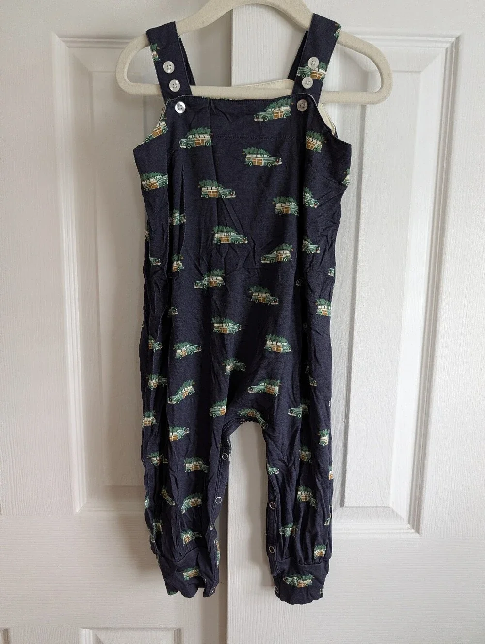 EUC 2T Kate Quinn Button Strap Cuffed Overall Holiday Car 🌲 Christmas Bamboo
